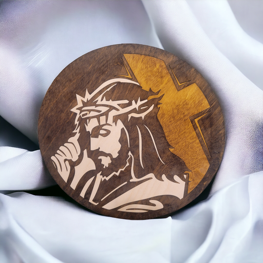 Christian, Bearing Our Cross Inlay 12" Round