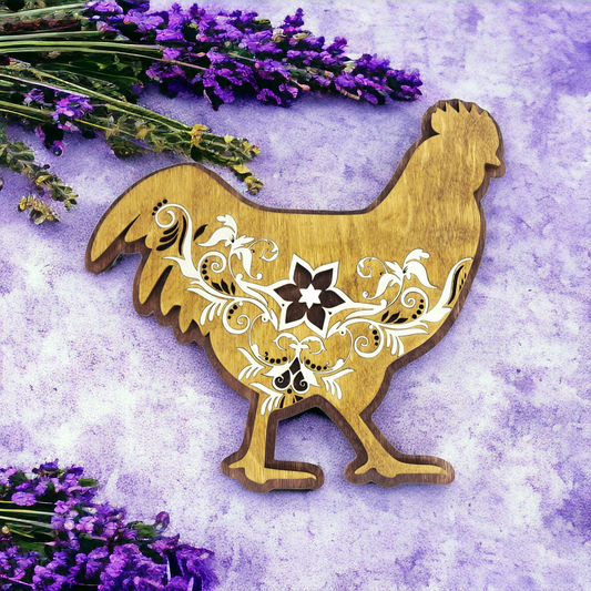 Chickens, Happy Hen with Inlays