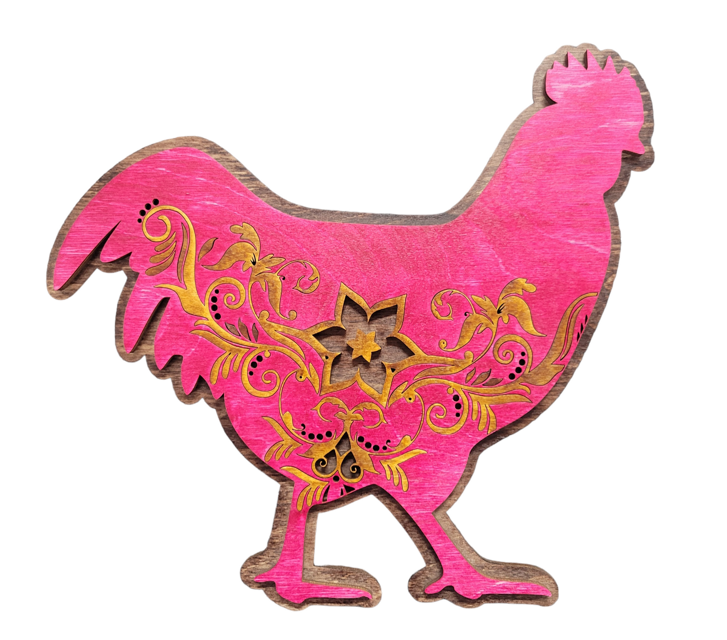 Chickens, Happy Hen with Inlays