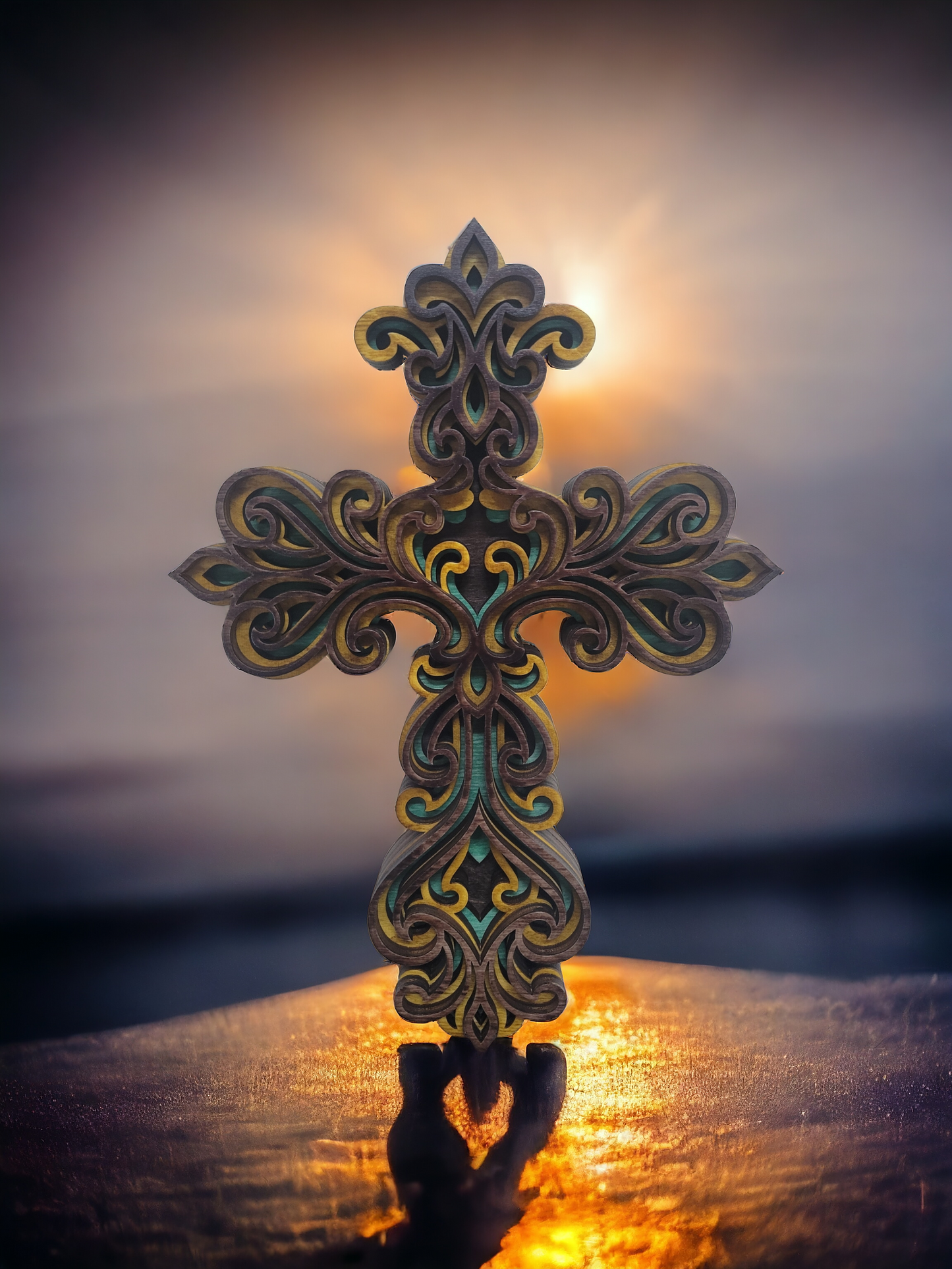 Christian, Layered Cross Design 1