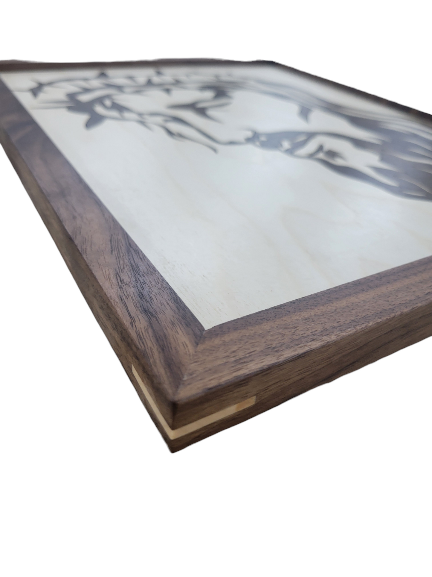 Christian, Crown of Thorns Inlay w/Black Walnut Frame